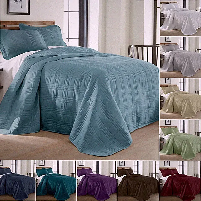 Chezmoi Collection 3-piece Oversized Quilt Bedspread Coverlet Set (15 Colors)