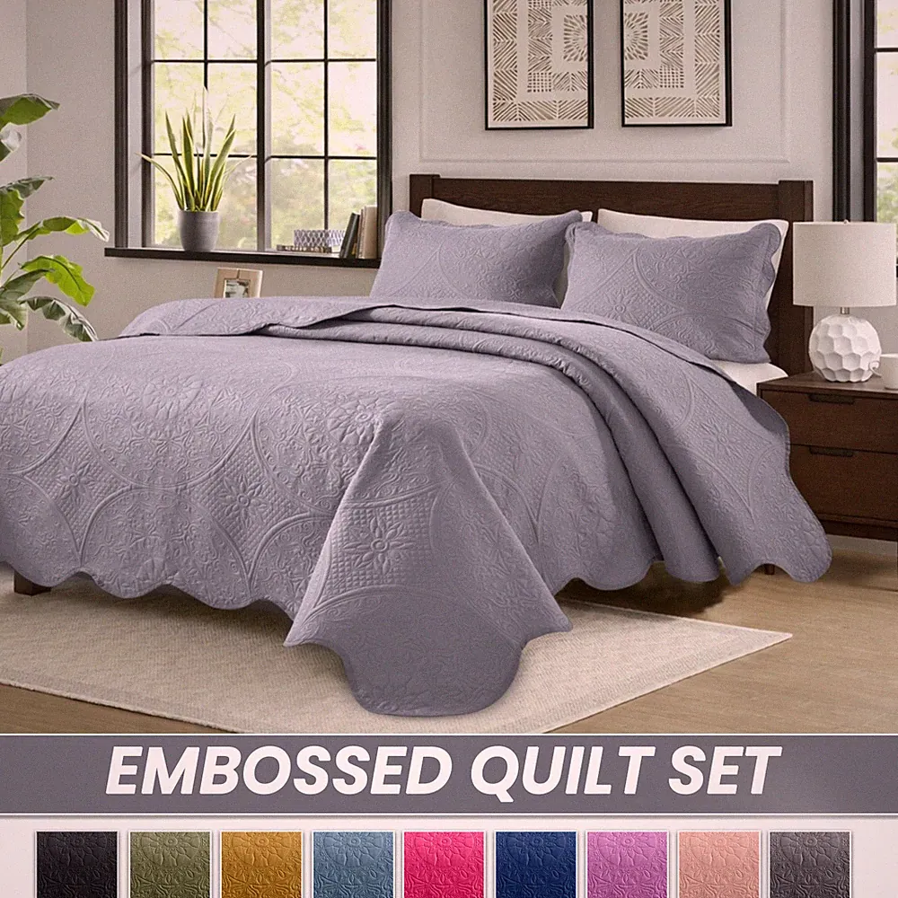 Lightweight Summer Bedspread Sets Soft Reversible Quilt Bedding Twin Queen King