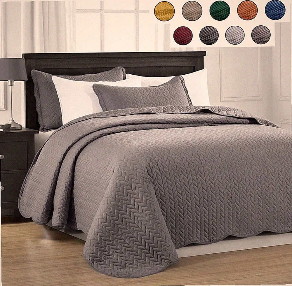 Lightweight Summer Cooling Bedspread Sets Reversible Coverlet Bedding Throw King