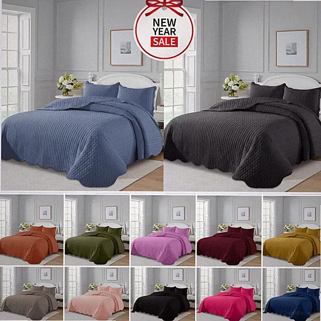 Luxury Quilt Bedspread Light Weight Oversize Bedspread Bed Throw California King