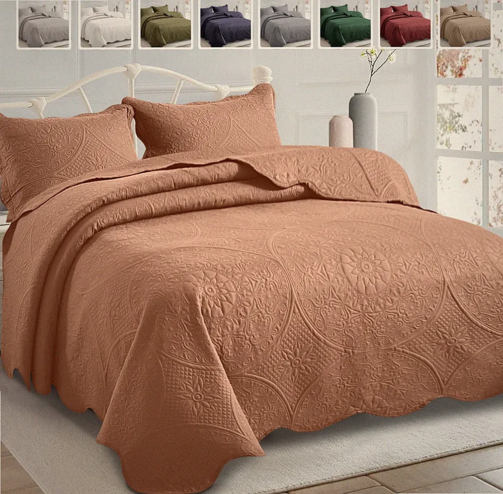 Premium Microfiber Bedspread Quilt Set Soft Lightweight Bedding Throw Queen King